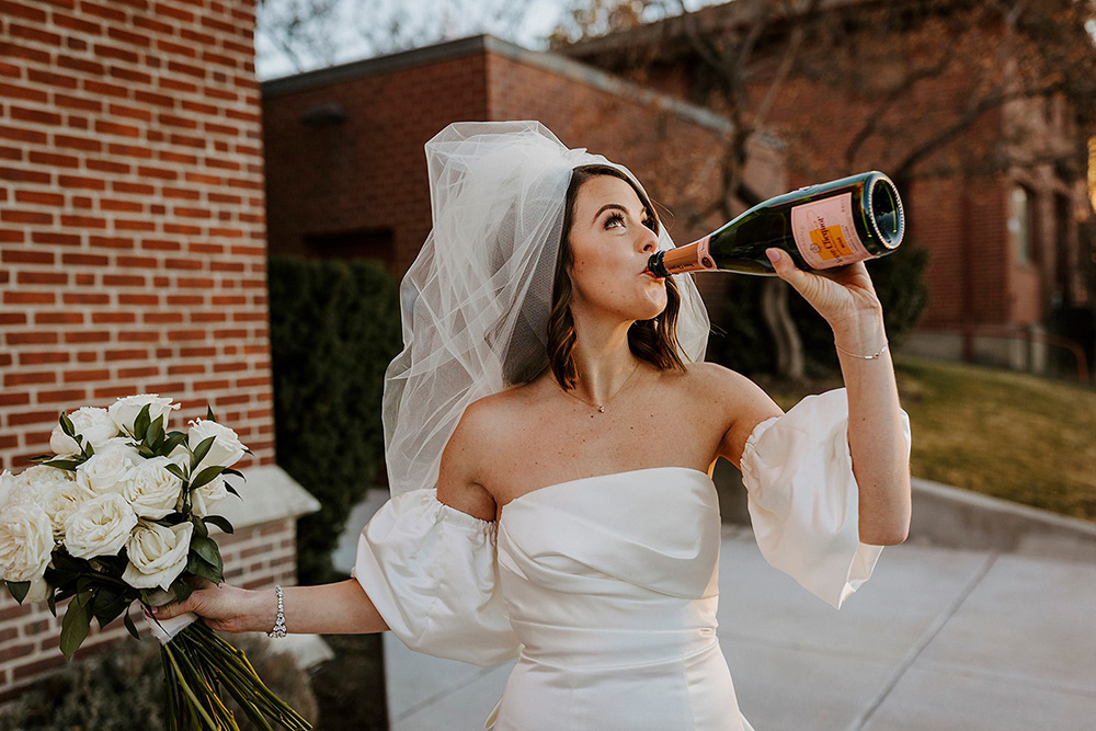 bride drinking champagne bride drinking champagne