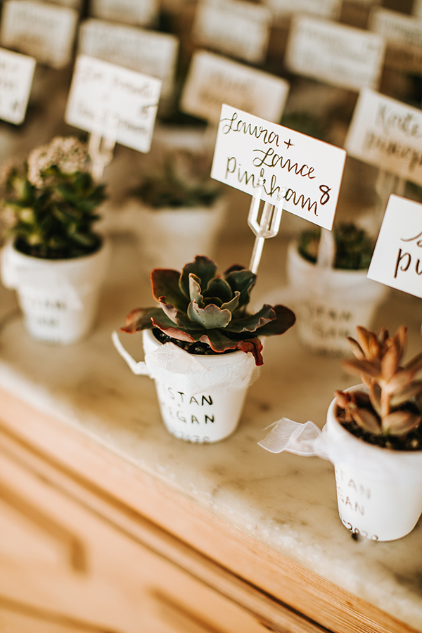 Succulent wedding escort cards Succulent wedding escort cards