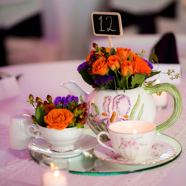 tea cup wedding centerpiece