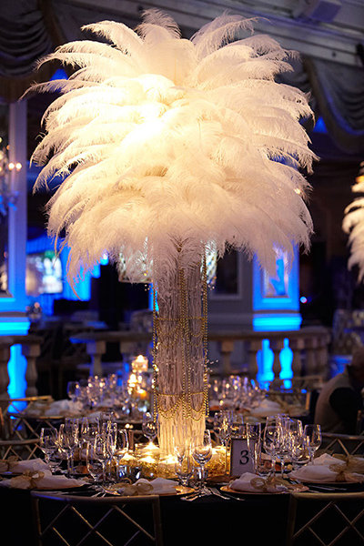 wedding feather centerpiece