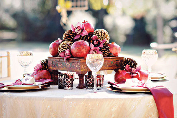 fruits and vegetables wedding centerpiece