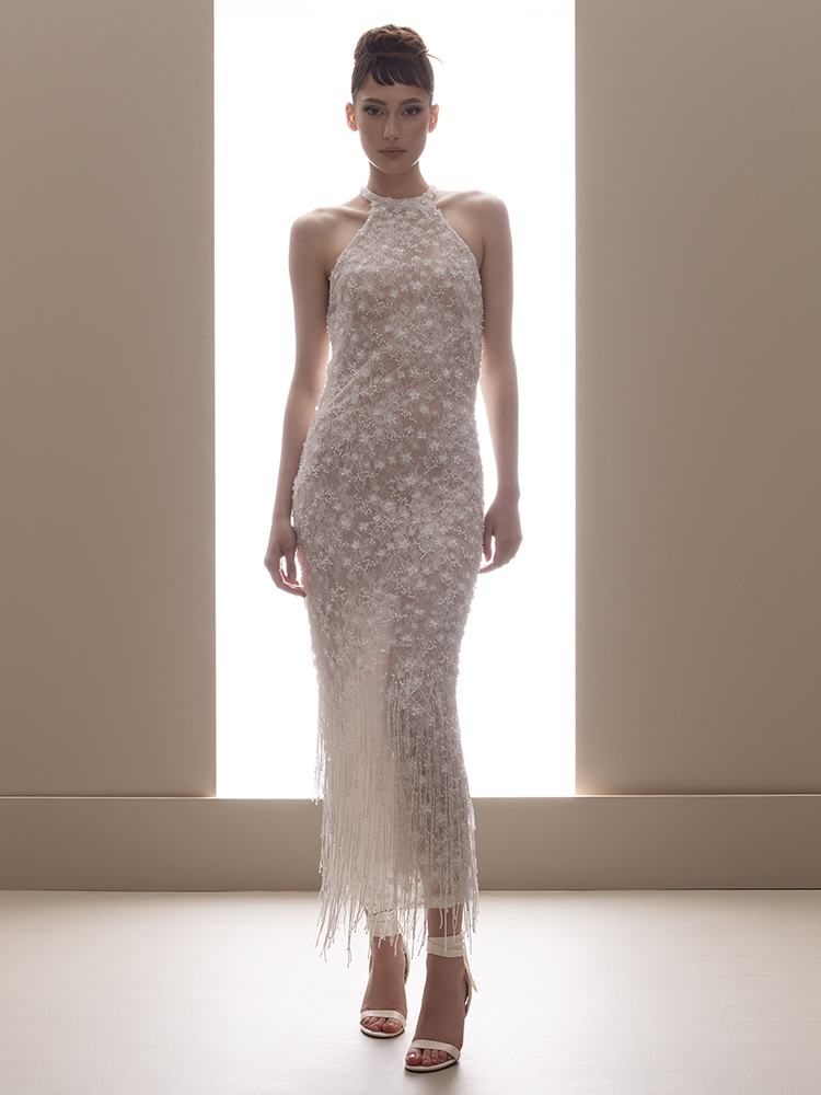 high neck wedding dress