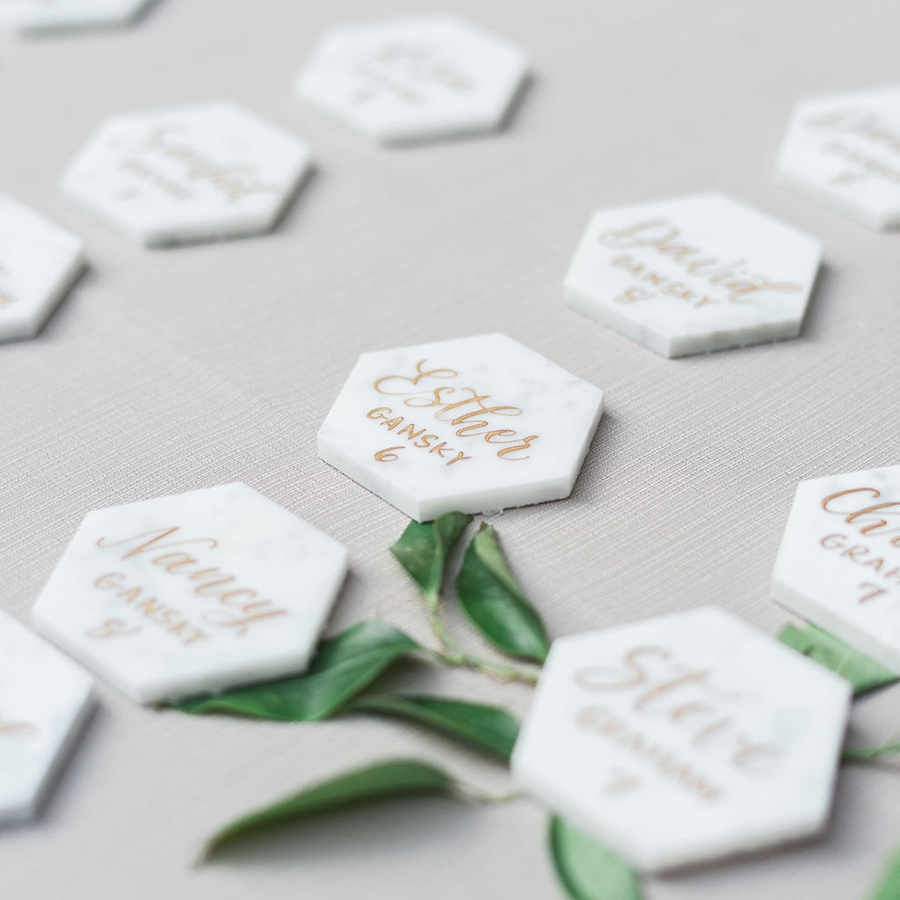 Marble tile wedding escort card Marble tile wedding escort card