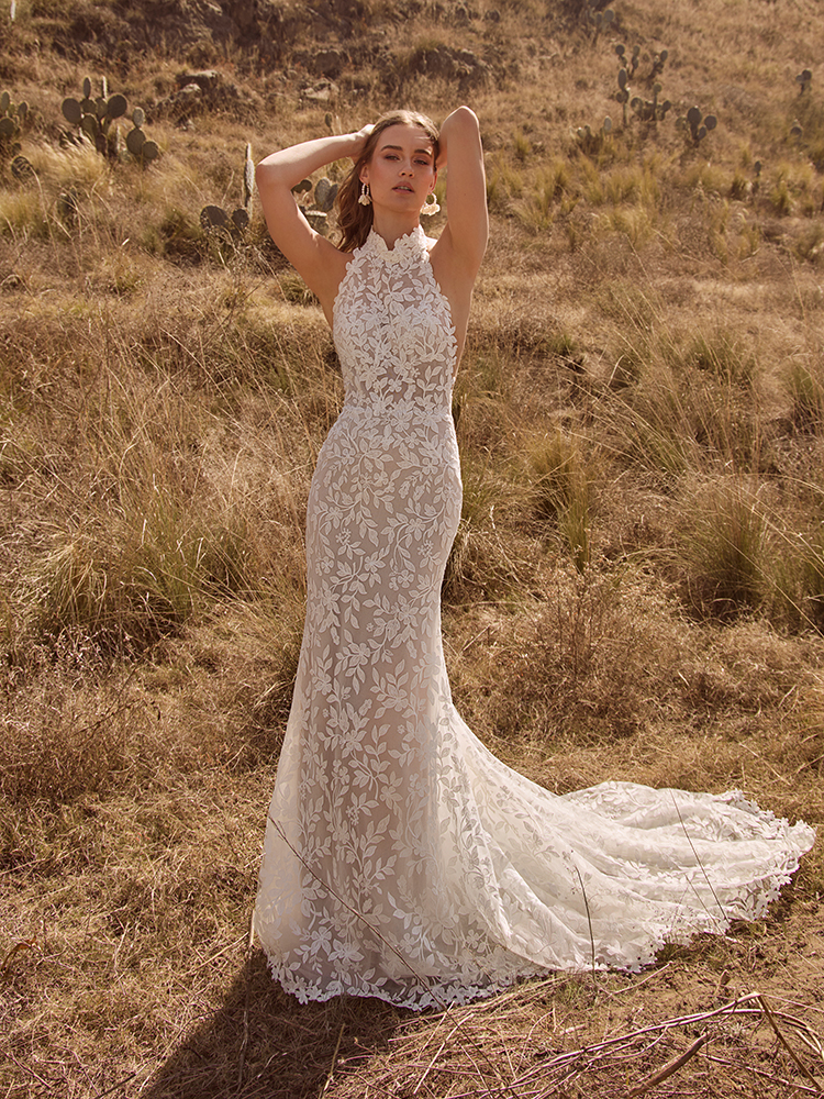 high neck wedding dress