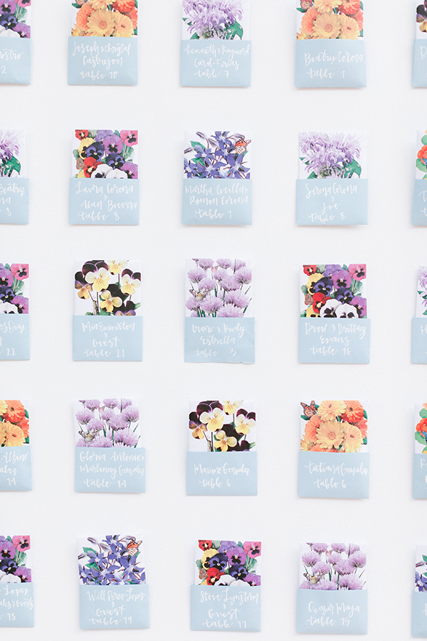 Flower seeds wedding escort card Flower seeds wedding escort card