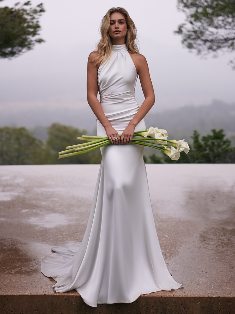 high neck wedding dress