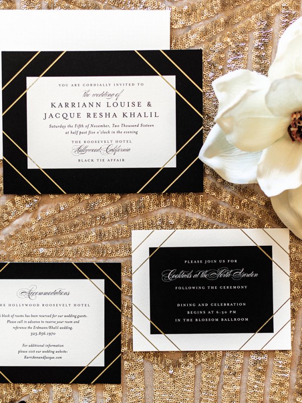 modern glam wedding invitations