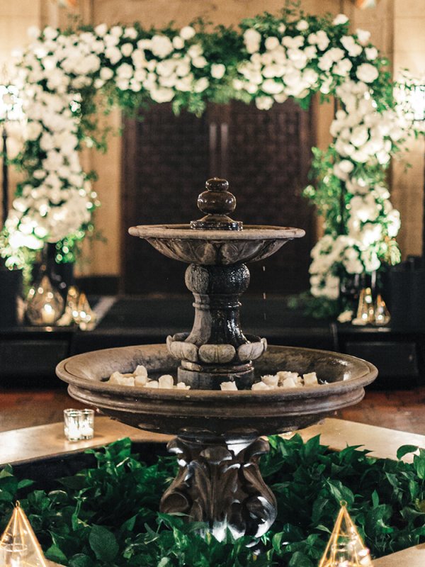 glam wedding reception entrance