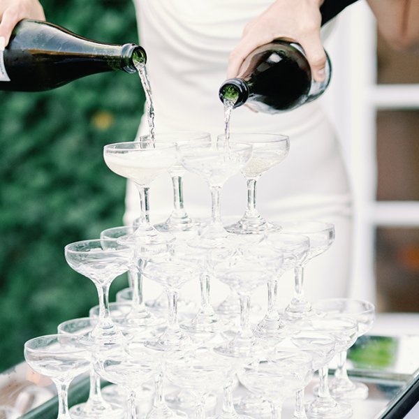 wedding champagne tower