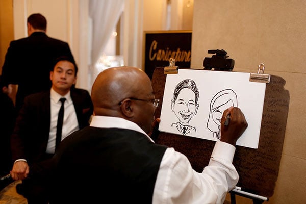 custom illustration caricature at wedding custom illustration caricature at wedding