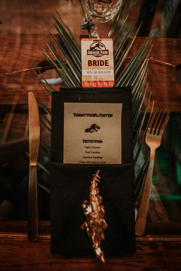 Jurassic Park Theme Wedding Jurassic Park Place Setting