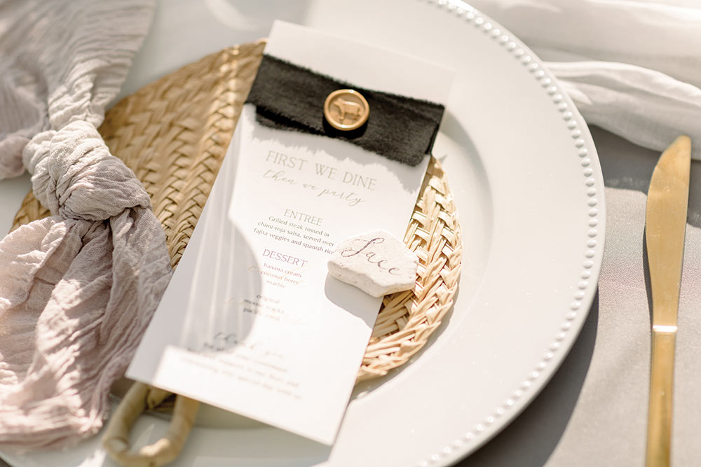 neutral wedding place setting neutral wedding place setting
