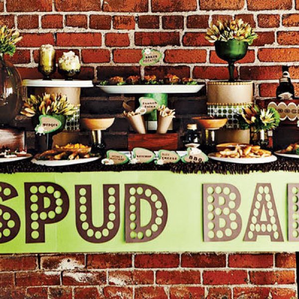 wedding cocktail hour potato bar