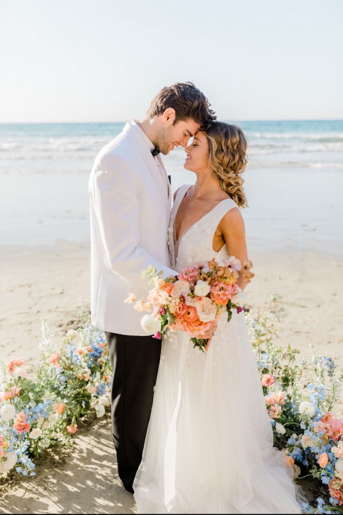 bride and groom on beach bride and groom on beach