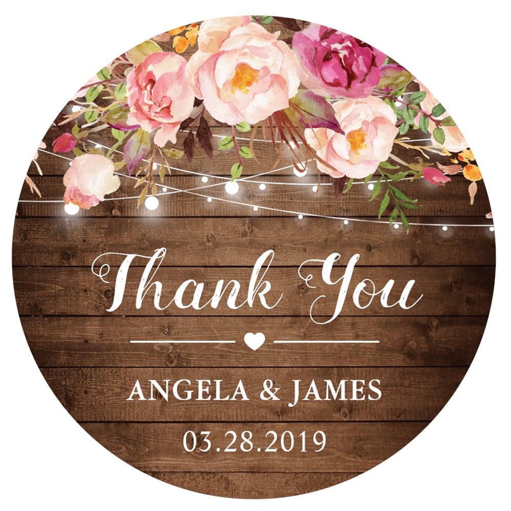 Zazzle rustic pink floral string lights thank you card Zazzle rustic pink floral string lights thank you card