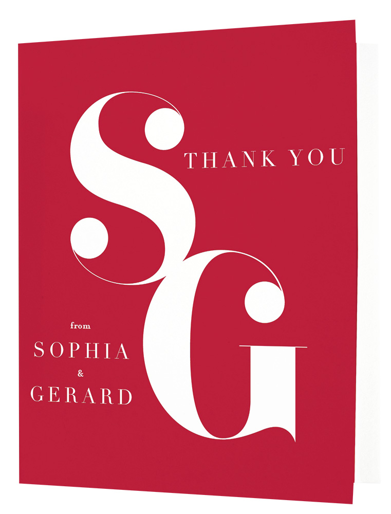 Modern initial wedding thank you card minted Modern initial wedding thank you card minted