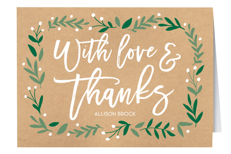 The Wedding Shop thank you card The Wedding Shop thank you card