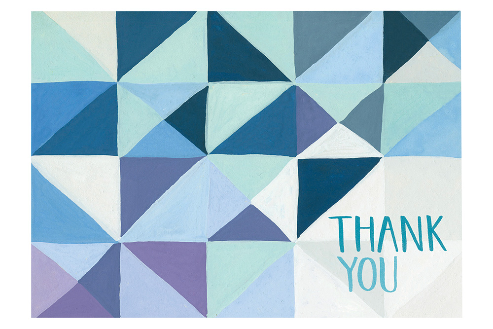 Blue geometric wedding thank you card Blue geometric wedding thank you card